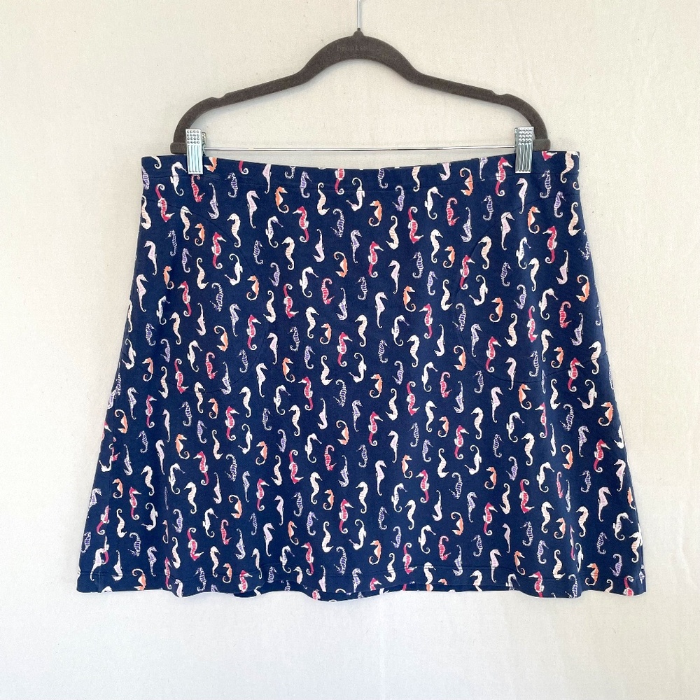 J. JILL Petites Size XLP Seahorse A-line Swing Mini Skirt Cotton Modal Blend